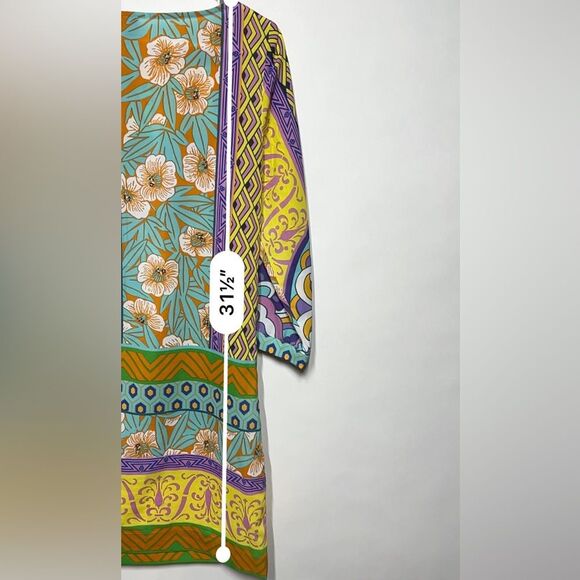 Hale Bob Long Sleeve Contrasting Print Shift Dress S NWOT - Picture 13 of 14